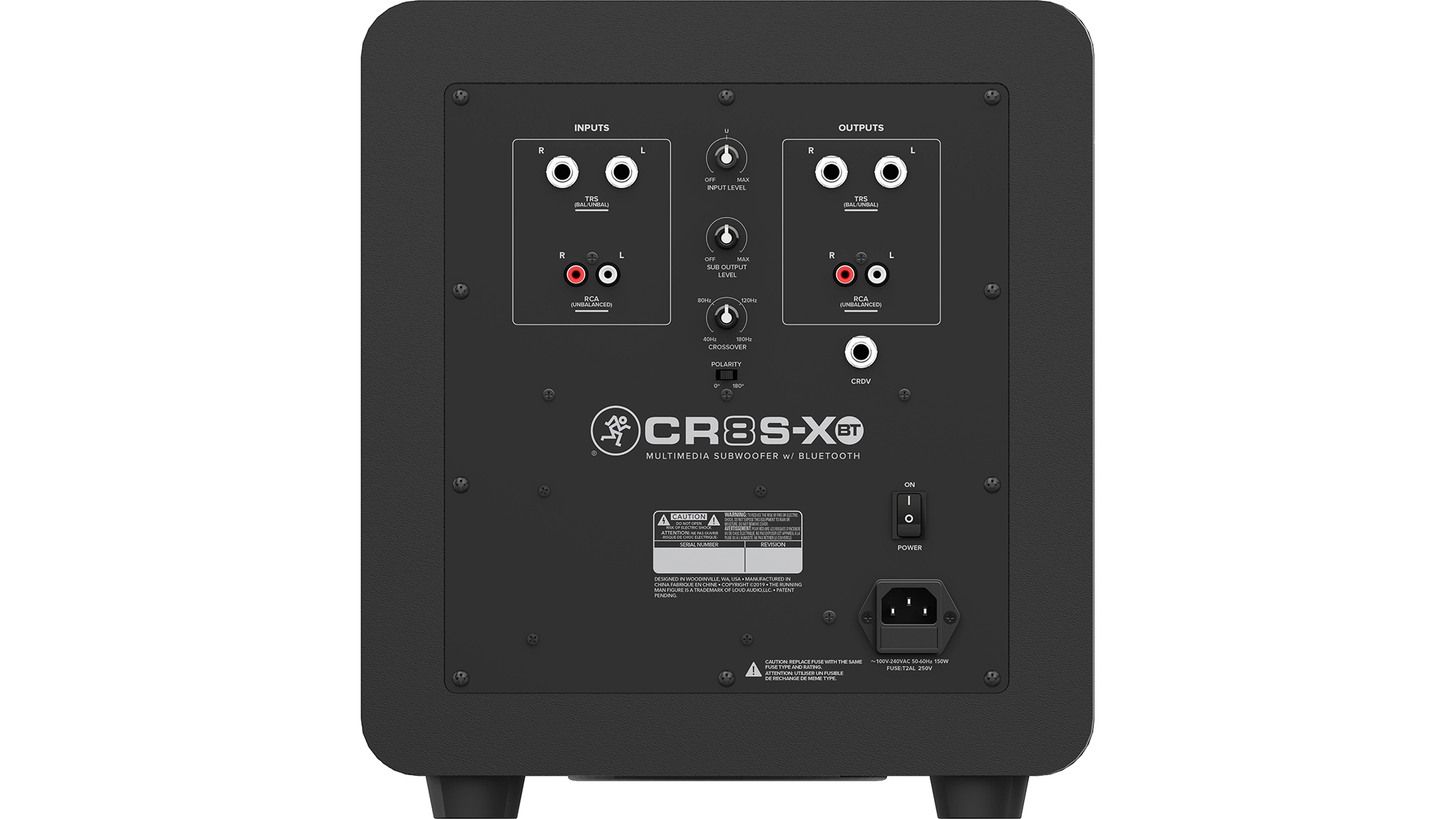 Mackie CR8S-XBT Subwoofer Flexible Inputs and Outputs