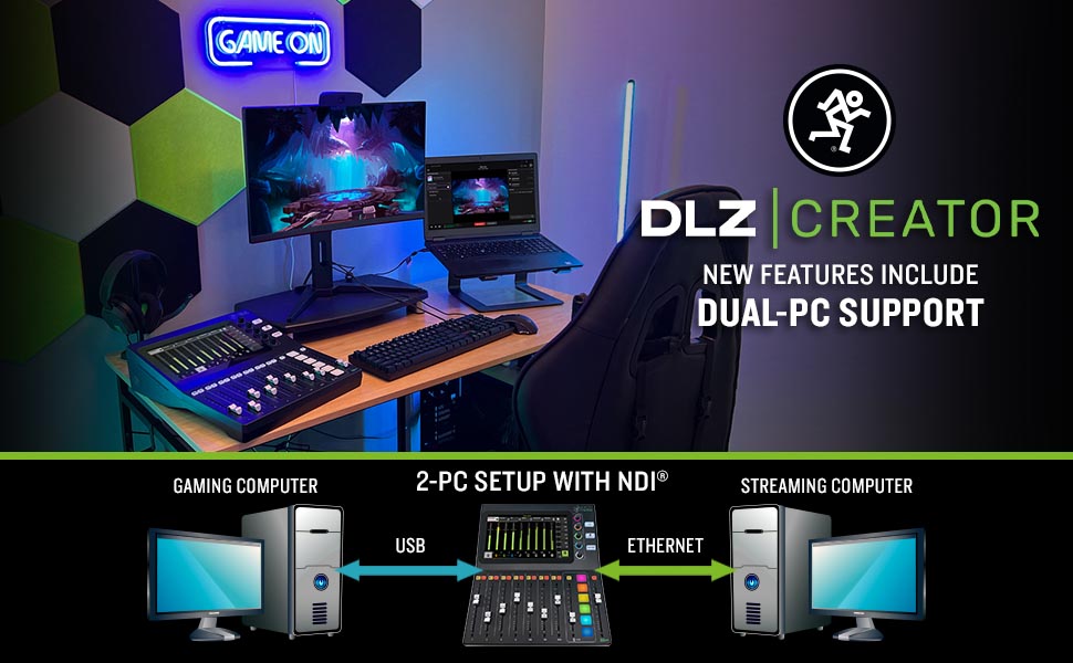 DLZ SUPPORTS DUAL PC SETUPS via NDI