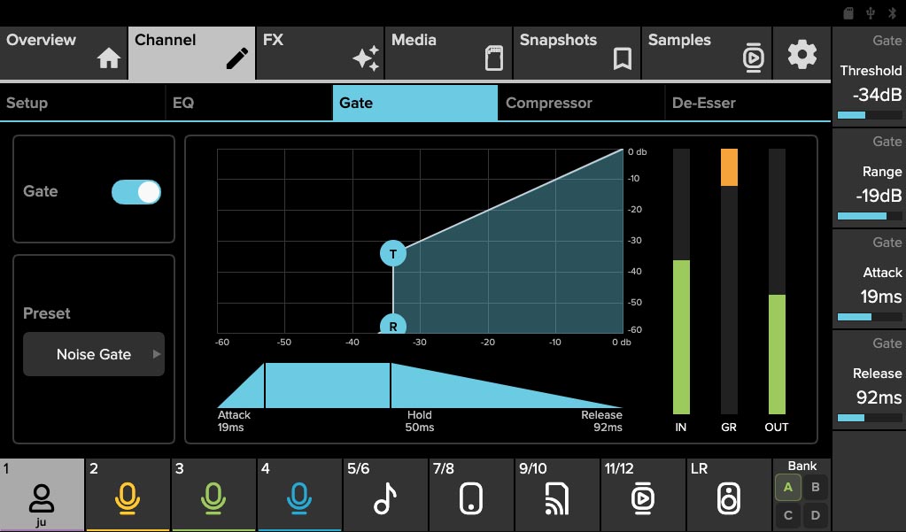 Noise Gate software screen capture