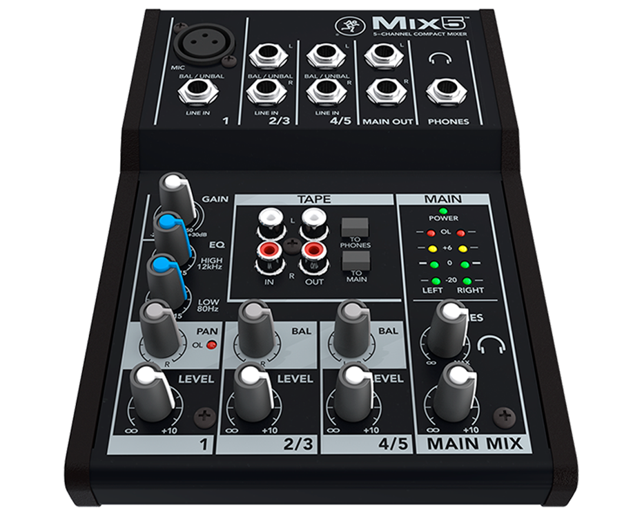 Mix5 5-Channel Compact Mixer - MACKIE | MACKIE