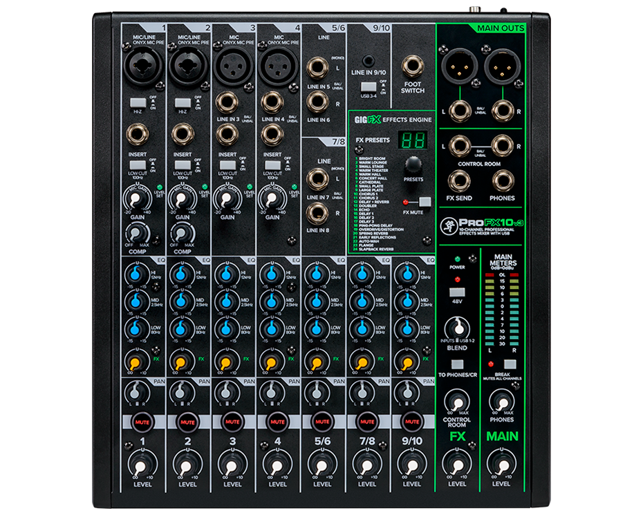 ProFX10v3 10-Channel Analog Mixer with USB | MACKIE